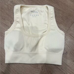 5/$25 Seamless Ribbed Sports Bra Tank - Cream